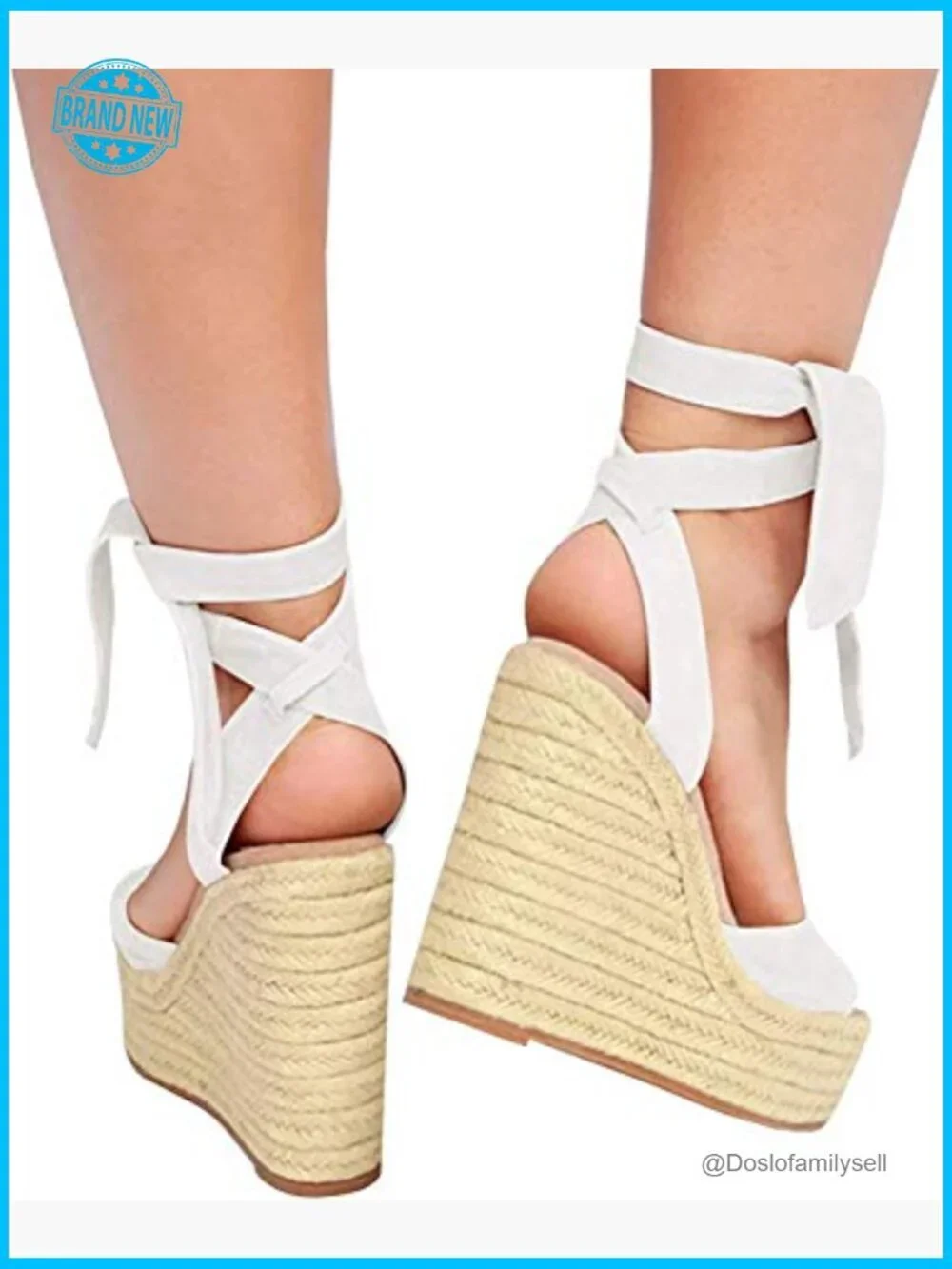 Wedge Sandals Lace Up Espadrilles Platform Heels Tie Ankle Strap Summer Shoes